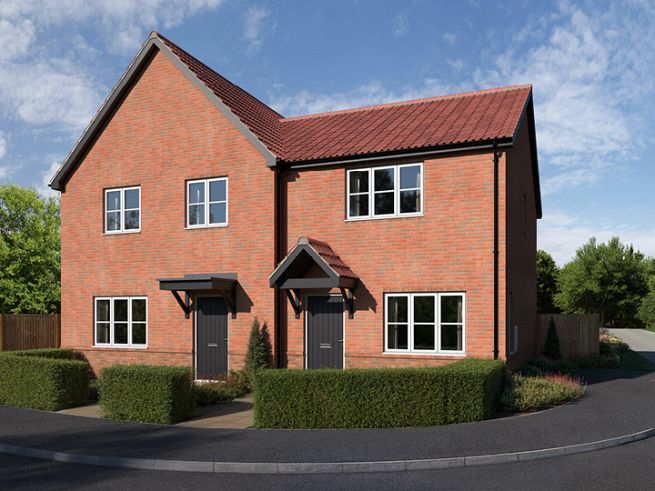 2 bedroom house - artist's impression subject to change. Please note the above computer generated image depicts a typical home at Barton Road, Barlestone and some details, materials, landscaping and levels of ground may vary.